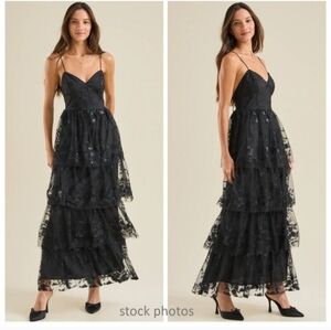 Altar'd State Lumeny Rue Sequin Lace Maxi Dress XXL NWT $178